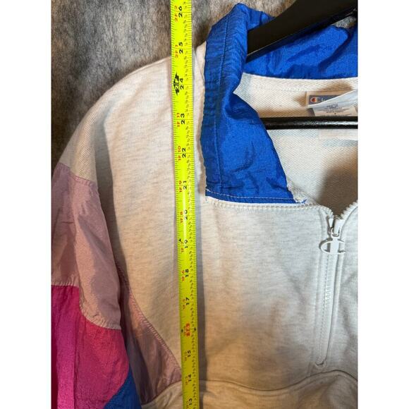 Champion Women’s Size Large Colorblock 1/2 Zip Windbreaker Anorak Jacket Retro - Picture 9 of 9